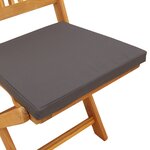 Chaises de jardin pliables vidaXL avec coussin gris 6 pièces en bois d'acacia massif