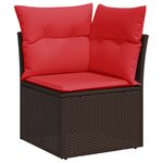 vidaXL Salon de jardin 8Pièces avec coussins marron résine tressée acacia