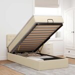 vidaXL Lit ottoman avec matelas crème 90x200 cm tissu