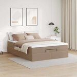 VidaXL Cadre de lit ottoman et matelas cappuccino 140x190cm similicuir