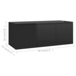 vidaXL Meuble TV Noir brillant 80x34x30 cm Bois d'ingénierie