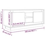 vidaXL Meuble TV blanc 102x35x45 cm bois d'ingénierie