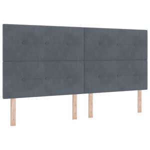 vidaXL Tête de lit Gris foncé 200 cm Velours