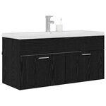 vidaXL Cabinet de salle de bain Chêne noir 100 x 38 5 x 46 cm