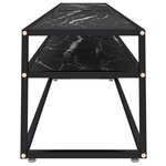 vidaXL Meuble TV Marbre noir 220x40x40 5 cm Verre trempé