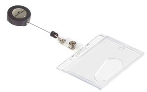 Lot de 10 Porte badge à enrouleur et Badge rigide 85 x 54 mm DURABLE