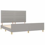 vidaXL Cadre de lit avec tête de lit Gris clair 180x200 cm