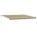 vidaXL Auvent Rétractable Vert et jaune 4 5 × 3 m Polyester et métal