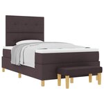vidaXL Lit à ressorts avec matelas Marron foncé 120 x 190 cm tissu