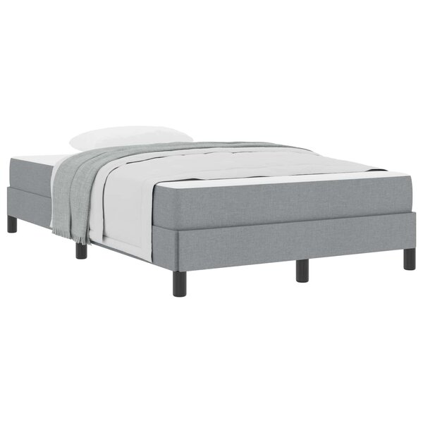 vidaXL Lit à ressorts avec matelas Gris clair 120 x 200 cm tissu
