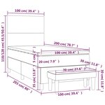 vidaXL Sommier à lattes de lit avec matelas Gris 100x200 cm Similicuir