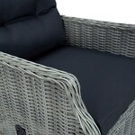 vidaXL Chaise inclinable de jardin coussins Résine tressée Gris clair