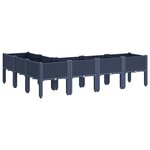 vidaXL Jardinière avec pieds bleu gris 160x120x42 cm PP