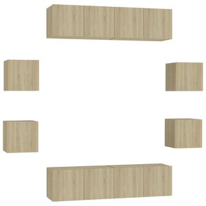 vidaXL Ensemble de meubles TV 8 Pièces Chêne sonoma Bois d'ingénierie