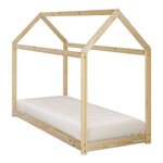 Lit Zoey cabane naturel + matelas