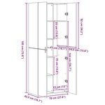 vidaXL Armoire de rangement Bois ancien 70 x 42 5 x 225 cm