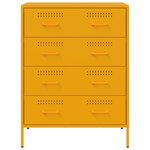 vidaXL Buffet jaune moutarde 68x39x89 cm acier