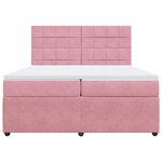 vidaXL Sommier à lattes de lit avec matelas Rose 200x200 cm Velours