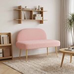 vidaXL Banc rembourré avec dossier Rose 110 x 60 x 76 cm Bouclé