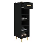 vidaXL Armoire à chaussures Noir 30x35x105 cm Bois d'ingénierie