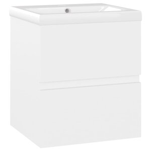 vidaXL Armoire d'évier avec lavabo intégré Blanc Aggloméré