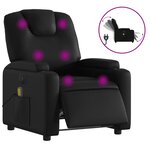 vidaXL Fauteuil de massage inclinable électrique noir similicuir