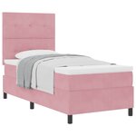 vidaXL Lit à ressorts avec tête de lit Rose 90 x 200 cm Velours