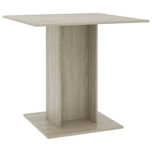 vidaXL Table à dîner Chêne sonoma 80x80x75 cm Bois d'ingénierie