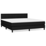 vidaXL Sommier à lattes de lit avec matelas Noir 180x200 cm Tissu