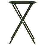 vidaXL Table Bistro Pliante Vert Foncé Ø50 x 71 cm  en Acier Revêtu de Poudre