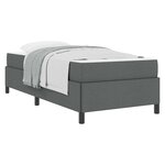 vidaXL Lit à ressorts avec matelas Gris foncé 90 x 190 cm tissu
