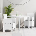 vidaXL Ensemble de salle à manger jardin 3 pièces avec coussins Blanc Poly Rotin