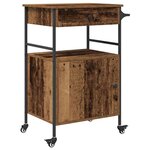 vidaXL Chariot de cuisine Bois ancien 56 x 43 x 89.5 cm