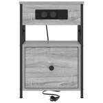 vidaXL Cabinet de chevet Gris Sonoma 40 x 31 x 60 cm Bois d'ingénierie