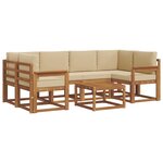 vidaXL Ensemble de canapés d'extérieur 7 pc Naturel et Beige