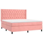 vidaXL Sommier à lattes de lit avec matelas Rose 160x200 cm Velours