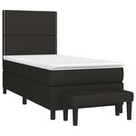 vidaXL Sommier à lattes de lit et matelas Noir 80x200 cm Tissu