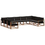 vidaXL Ensemble de canapés d'extérieur 9 pc Naturel et Noir