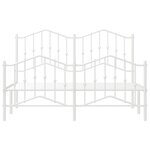 vidaXL Cadre de lit métal sans matelas et pied de lit blanc 135x190 cm