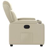 vidaXL Fauteuil inclinable Crème Similicuir