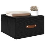 vidaXL Cabinet de chevet mural Chêne noir 35 x 35 x 20 cm