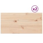 vidaXL Dessus de table 2 Pièces 60x30x2 5cm rectangulaire bois pin massif