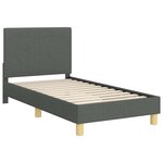 vidaXL Cadre de lit pour enfants avec tête de lit Gris foncé tissu