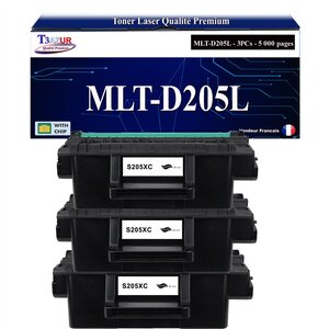 T3AZUR - 3x Toners compatibles avec Samsung MLT-D205L MLTD205L pour Samsung SCX4833FD SCX4833FR SCX4833HD SCX4835FD SCX4835FR