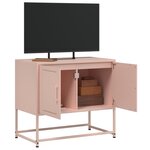 vidaXL Meuble TV rose 68 5x39x60 5 cm acier