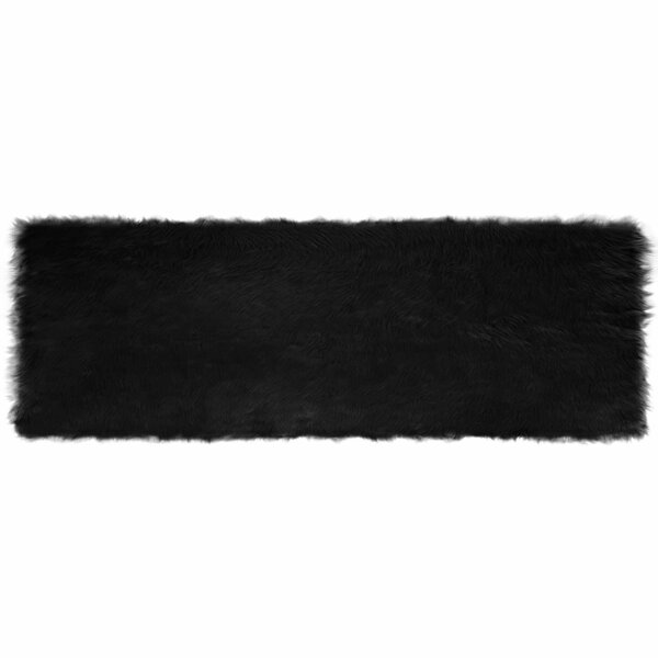 vidaXL Tapis en fausse Tafalla Noir 80 x 250 cm Polyester