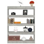 vidaXL Bibliothèque/Séparateur de pièce Gris béton 100x30x135 cm