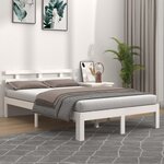 vidaXL Cadre de lit Blanc Bois massif 180x200 cm Super King