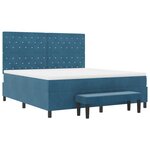 vidaXL Lit Box Spring avec Matelas & Banc Bleu Foncé 180x200 cm Velours