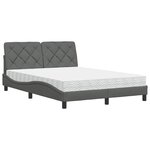 vidaXL Lit avec matelas gris foncé 120x200 cm tissu